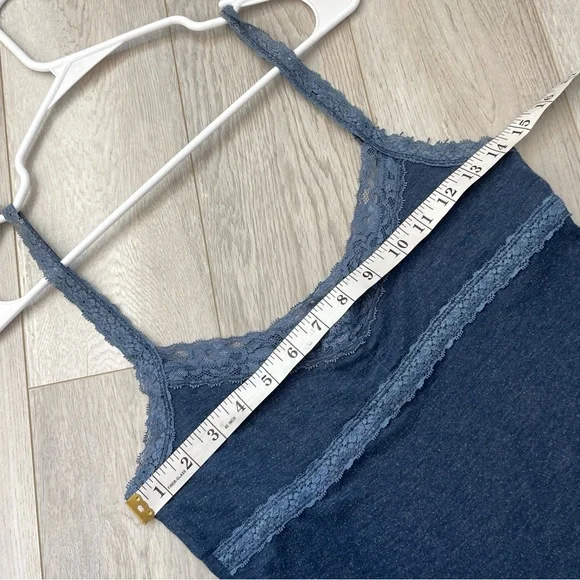 Hollister Y2K Tank Top lace babydoll womens Blue (small) stretch vintage 2000s - Picture 3 of 7